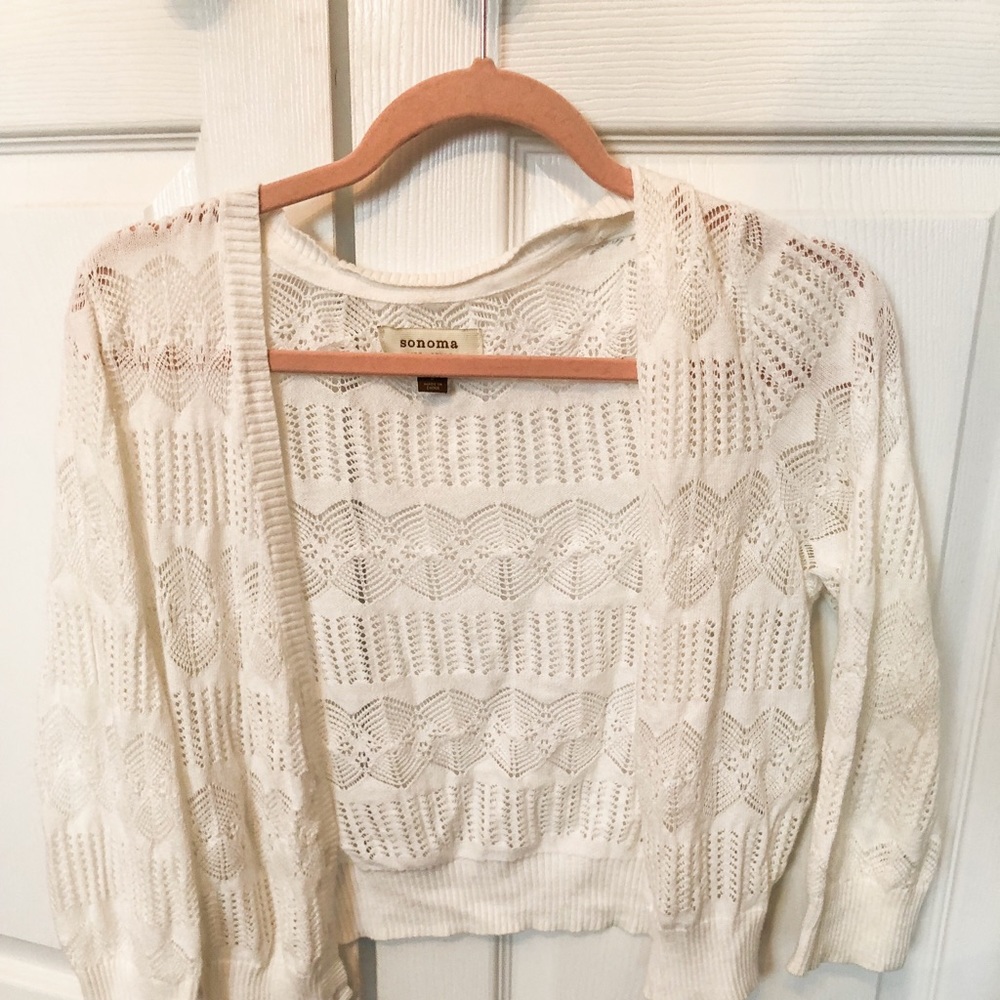 light knitted cardigan in white